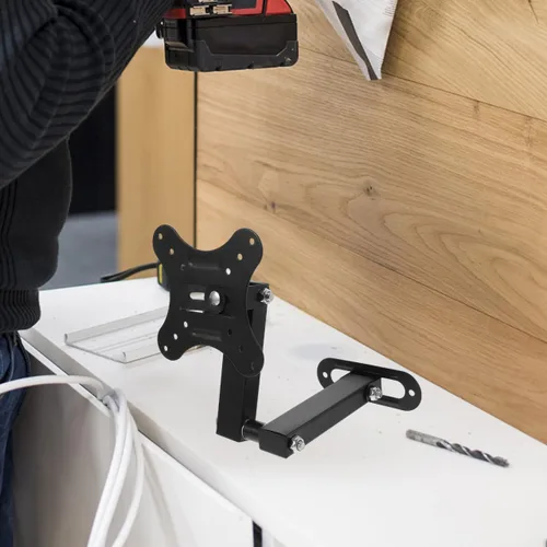 Miniatura 9 de Artibetter Soporte de pared ajustable para monitor de TV para pantallas de diseño retráctil que ahorra espacio, compatible con la oficina en casa