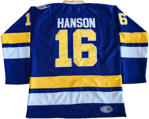 Phoneutrix Hanson Brothers Charlestown Chiefs 16 Jack 17 Steve 18 Jeff Slap Shot Movie Hockey Jersey Azul