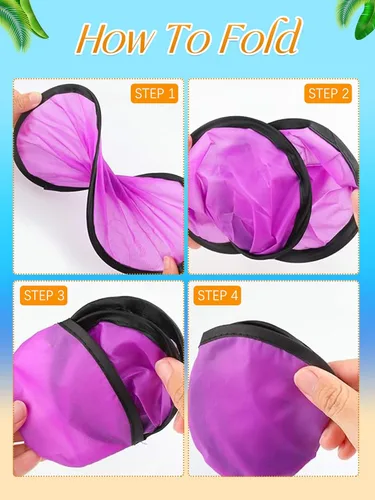 Miniatura 3 de Gejoy Discos voladores plegables con ventiladores en masa y bolsas de 9.8 pulgadas, sublimación DIY, ventilador de enfriamiento manual, disco