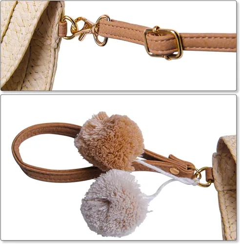 Miniatura 5 de Freie Liebe Bolsos de mano de paja para mujer, bolsos de playa de verano, bolsos de mano tejidos tipo sobre