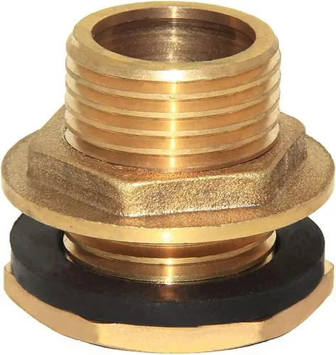 Miniatura 11 de Joywayus 3/4" conector macho de rosca de latón para tanque de agua con accesorio de mamparo de tanque y anillo de goma para estabilizarlo