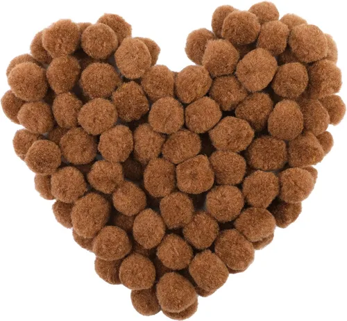 Morfen 150 pompones para manualidades, color marrón claro, bolas de pompón mullido de 1 pulgada para manualidades, proyectos de manualidades,