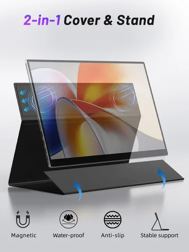 Miniatura 5 de Monitor portátil con pantalla táctil de 15.6" 4K UHD 3840X2160 100000:1 OLED de 10 puntos con pantalla táctil de 10 puntos, con funda protectora