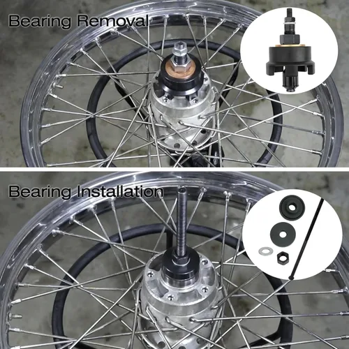 Miniatura 5 de ReluxGo Kit de herramientas de extracción de rodamientos de rueda para Harley Davidson, herramienta de extracción e instalación de rodamientos