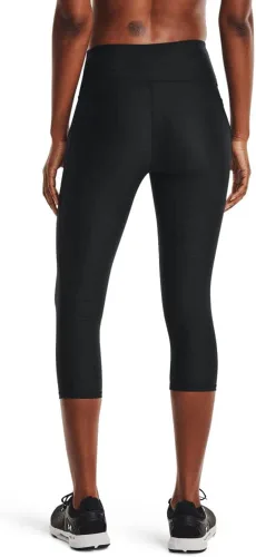 Miniatura 3 de Under Armour - Leggings capri con bolsillos para mujer, de tela HeatGear, de tiro alto y con pretina antideslizante