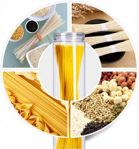Miniatura 5 de 3 tarros de plástico transparente para almacenamiento de alimentos con tapa, recipientes de plástico para pasta de espaguetis con tapas de rosca