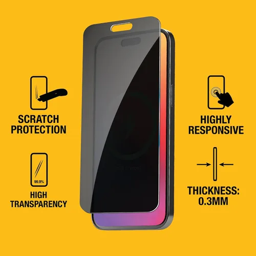 Miniatura 3 de DEWALT Paquete de 2 protectores de pantalla de privacidad resistentes para iPhone 13 Pro Max/14 Plus, protección de sensor, compatible con isla