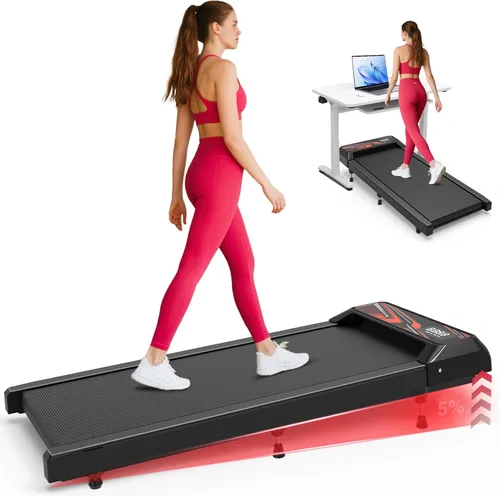 2.5HP Walking Mat with Incline pad,Under Desk Treadmill, Walking Running Pad with Remote, 3 in 1 Low Noise Small Mini Portable Treadmill with Led
