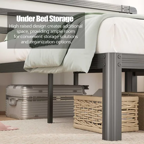 Miniatura 4 de BOSRII Base de cama de tamaño individual de alta calidad, perfil grueso reforzado para una resistencia y durabilidad inigualables, construcción
