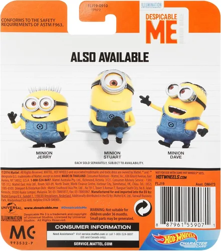 Miniatura 5 de Hot Wheels Despicable Me: Vehículo Minion Stuart, escala 1:64