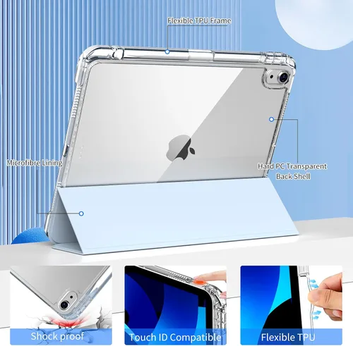 Miniatura 8 de kenke Funda Híbrida para iPad Air de 11 pulgadas (M3) 2025 / (M2) 2024, iPad Air 5ª/4ª generación 2022/2020 de 10.9 pulgadas con soporte para Apple