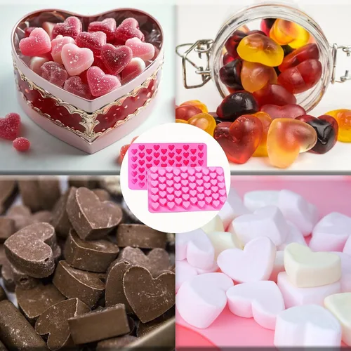 Miniatura 7 de 2 moldes de silicona de corazón antiadherentes de grado alimenticio reutilizable para hornear, para gelatina, dulces, suministros para hacer
