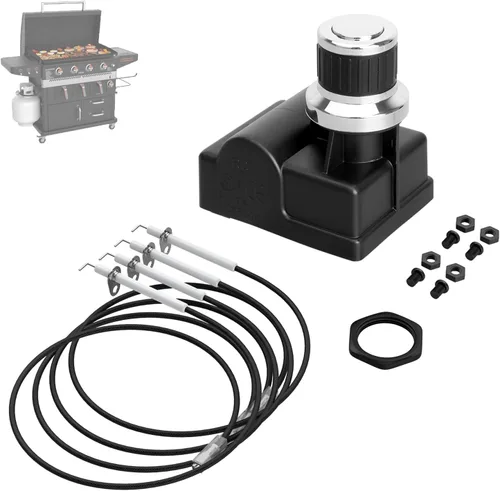 Miniatura 10 de Encendedor electrónico de parrilla de 4 salidas con paquete de 4 agujas de encendido para parrilla Blackstone de 36 pulgadas, kit de reemplazo