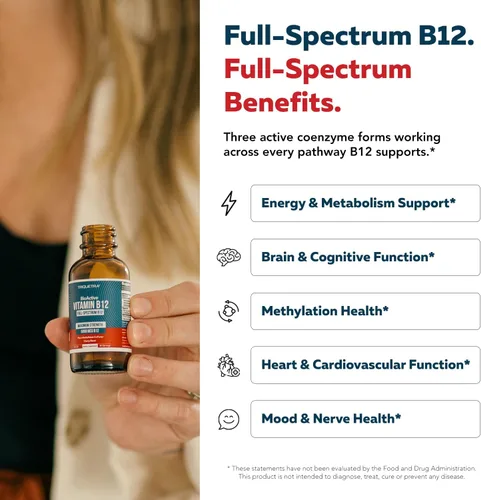 Miniatura 5 de Vitamina BioActiva B12 5000 mcg Contiene 3 Formas BioActivas de B12 Plus Cofactor Metilfolato - Metil B12, Adenosil B12 y Hidroxi B12