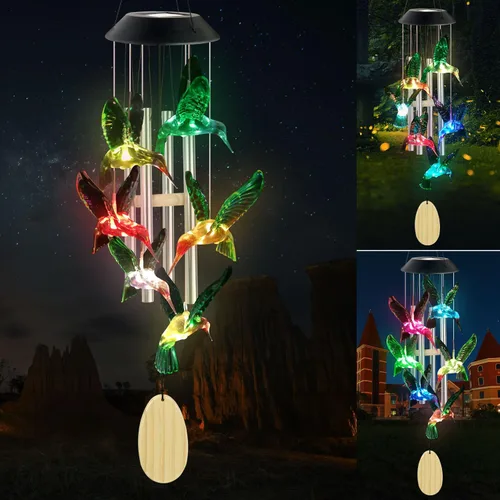 Miniatura 11 de Campanillas de viento solares de mariposas, nuevo regalo para todas las mamás/papás/mujeres/abuelas/hijas/tías/amigas/esposas y hermanas. Decoración