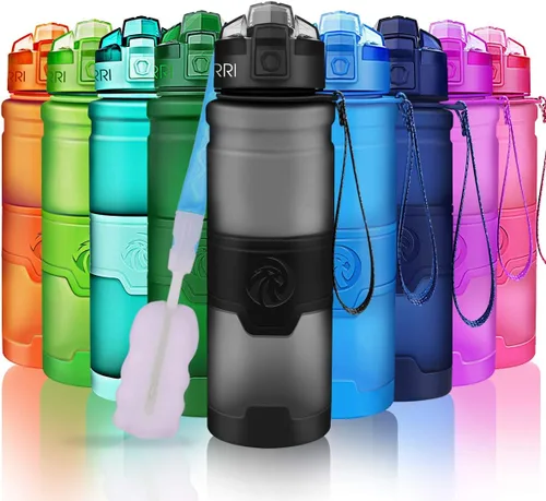 Miniatura 13 de Botella de agua deportiva Zorri, 400/500/700ml/1L, sin BPA, a prueba de fugas, ligera, botellas Tritan para exteriores, camping, ciclismo, fitness
