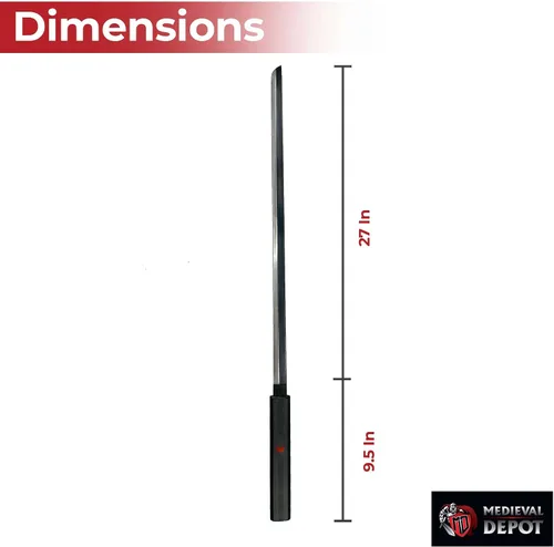 Miniatura 2 de MedievalDepot Sasuke Kusanagi Espada Negra – Total 40" – Hoja de acero completa con acabado mate, funda y mango de madera – Exhibición inspirada