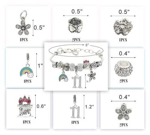 Miniatura 4 de Regalo de cumpleaños número 11, regalo de cumpleaños número 11, collar de cumpleaños número 11, regalos para niñas de 11 años, pulsera con dije