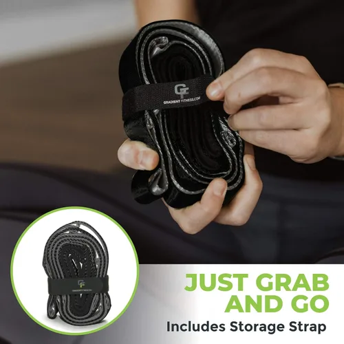 Miniatura 6 de Gradient Fitness Stretching Strap for Physical Therapy, 12 Multi-Loop Stretch Strap 1" W x 8' L, Neoprene Handles, Physical Therapy Equipment, Yoga