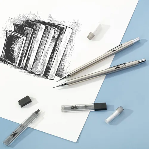Miniatura 6 de Mr. Pen - Lápices mecánicos de metal, 0.035 in, paquete de 2, lápiz de plomo, lápiz mecánico de metal, lápiz mecánico, lápices mecánicos, lápices