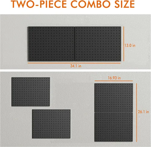 Miniatura 5 de G.CORE Organizador de tablero de clavijas de metal resistente, juego de paneles de tablero de clavijas de acero para almacenamiento de pared, Blanco