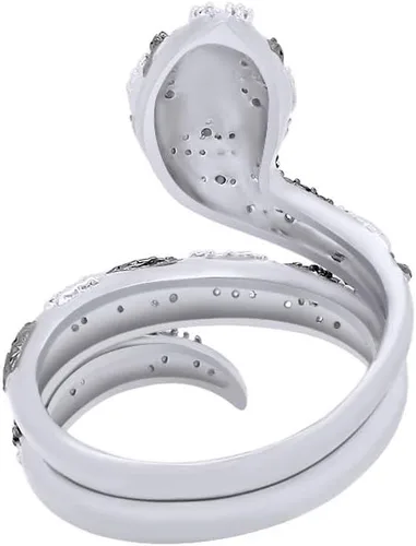 Miniatura 3 de Jewel Zone US Anillo de compromiso y boda con diamantes naturales en blanco y negro (0,07 quilates)