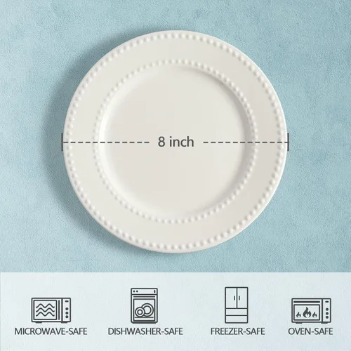 Miniatura 3 de Juego de 4 platos de ensalada con relieve de 6 y 8 pulgadas