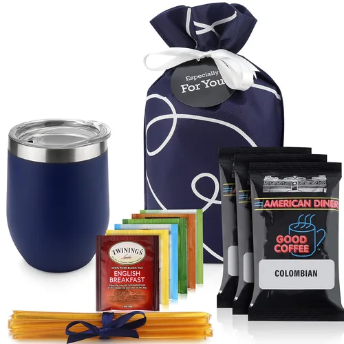 Miniatura 6 de Cesta de regalos para amantes del té - Set de regalo incluye velas, taza de retención de temperatura, 12 bolsitas de té de mezcla especial