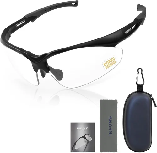 YIFAN Z87 - Gafas de pickleball de seguridad anti niebla y arañazos para hombres y mujeres con marco negro | Envoltura | 100% protección UV |
