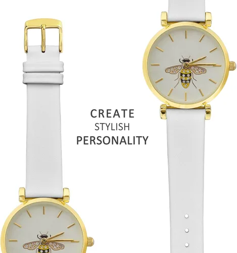 Miniatura 5 de WOCCI Correas de reloj elegantes, correas de repuesto de cuero genuino para hombres y mujeres, ancho de la correa 0.315 in, 0.394 in, 0.472 in