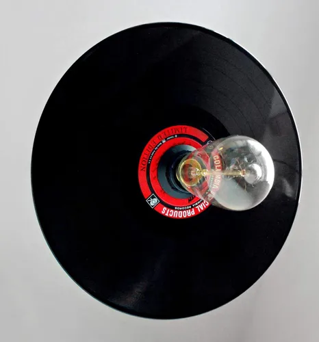 Lámpara colgante de disco de vinilo, decoración Rock N' Roll, iluminación de soporte de tocadiscos, arte de rock and roll, lámpara colgante vintage