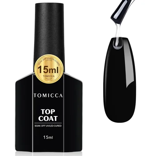 Miniatura 26 de TOMICCA Capa superior de gel mate, 0.5 onzas líquidas, acabado mate para esmalte de uñas de gel, remojar LED UV para curar de larga duración