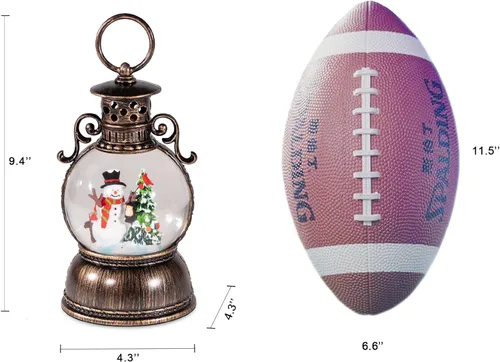 Miniatura 5 de Globos de nieve de Navidad, linterna musical, globo de nieve cilíndrico con temporizador de 6 horas, globos de nieve de bronce con caja de música