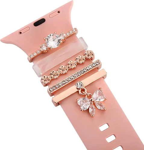 Miniatura 8 de Anillos de amor decorativos compatibles con Apple Watch de cuero de silicona de 1.77 pulgadas, 1.73 pulgadas, 1.65 pulgadas, 1.61 pulgadas, 1.57