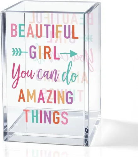 Miniatura 10 de I Came I Saw I - Soporte para cosméticos de acrílico contorneado, divertido soporte para brochas de maquillaje floral, regalos para cosmetólogas
