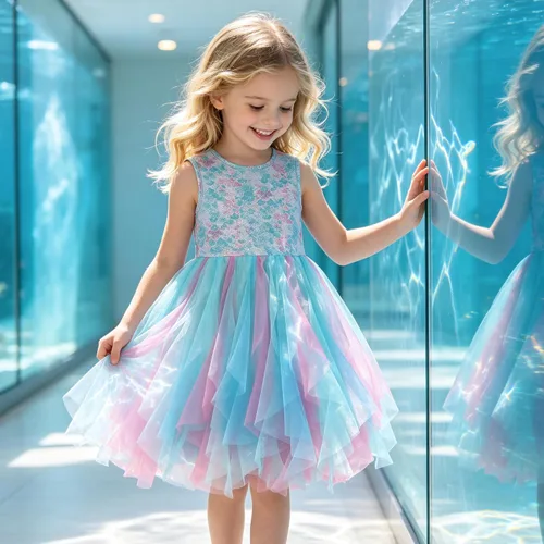 Miniatura 4 de VIKITA Vestido tutú para niñas pequeñas, falda de princesa de tul de sirena, traje de fiesta de cumpleaños de verano para niñas pequeñas de 3 a 8