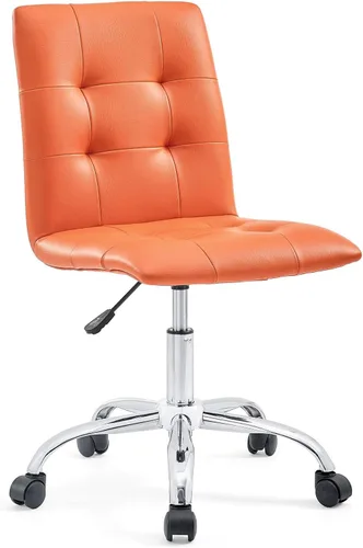 Miniatura 11 de Modway Prim Silla de oficina giratoria sin brazos con respaldo medio acanalado en blanco