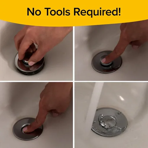 Miniatura 4 de Mer-Maid Drain Magic AS-SEEN-ON-TV reemplaza los tapones de drenaje de baño rotos o faltantes en segundos, sin herramientas, empuja para llenar
