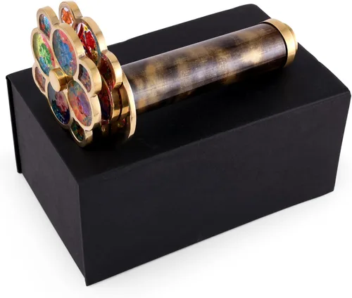 Miniatura 5 de Caleidoscopio de latón hecho a mano, estética vintage, lente de espejo 3D perfecto para amigos y familiares, regalo ideal para el día de San