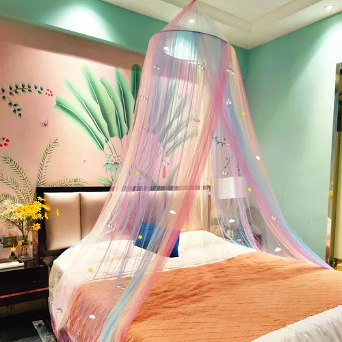 Miniatura 2 de Mosquitera de arco iris, toldo de cama de princesa para decoración de habitación de niñas o fiesta temática de unicornio