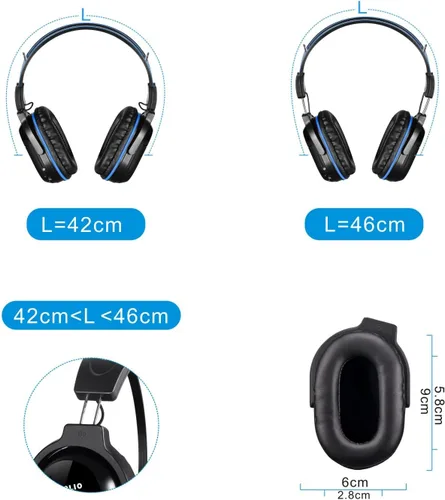 Miniatura 3 de SIMOLIO Paquete de 4 auriculares IR para DVD de automóvil, auriculares inalámbricos para niños, no Bluetooth, auriculares infrarrojos universales