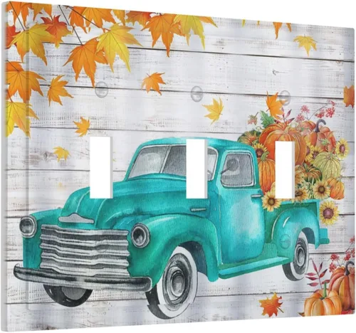 Miniatura 82 de Placas de pared de eucalipto verde de una sola palanca, estilo rústico, cubierta de interruptor de luz de 1 cuadrilla, hojas de árbol, cubiertas