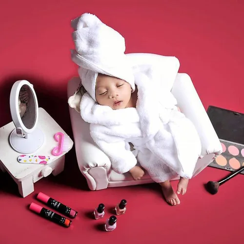Miniatura 2 de M&G House Accesorios de fotografía para recién nacidos, trajes de baño, accesorios para sesión de fotos de bebé, bata de bebé niña, traje de foto 02