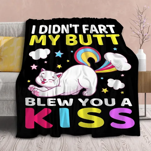 Divertida manta de gato de regalo para niñas y niños, manta de franela suave de 40 x 50 pulgadas, regalo divertido para adolescentes, mujeres,