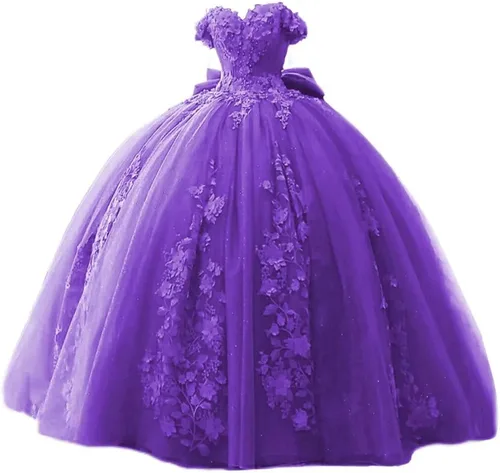 TRHTX Vestidos de quinceañera de encaje con cuentas, vestido de baile hinchado con hombros descubiertos, vestidos de graduación 2022 Sweet 15 16
