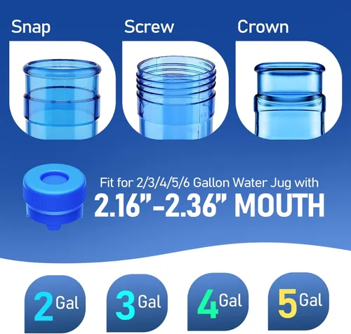 Miniatura 4 de Morsatie - Tapa reutilizable para jarra de agua de 3 y 5 galones, sin fugas y apertura, tapa de repuesto de silicona de grado alimenticio