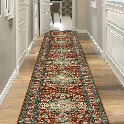 Miniatura 108 de U'Artlines Alfombra de Área Bohemia Lavable, 2x3 Pequeña Suave Antideslizante Vintage Felpudo para Puerta Frontal Interior Alfombra Verde