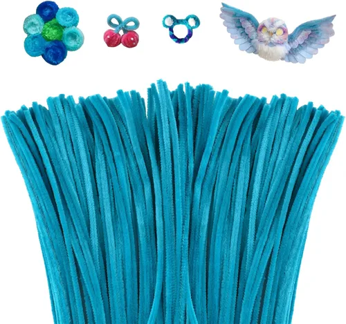 Miniatura 16 de Mnuizu - 200 limpiadores de tuberías, tallos de chenilla para manualidades, varillas esponjosas para manualidades navideñas y suministros de Rosa