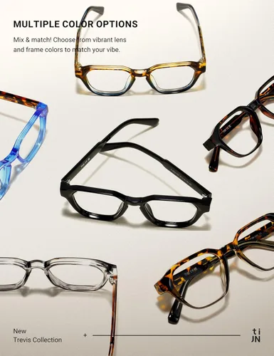Miniatura 7 de TIJN Gafas de Bloqueo de Luz Azul para Mujeres y Hombres Marco Rectangular TR90 y Estilo Elegante Preppy Gafas de Pantalla de Computadora