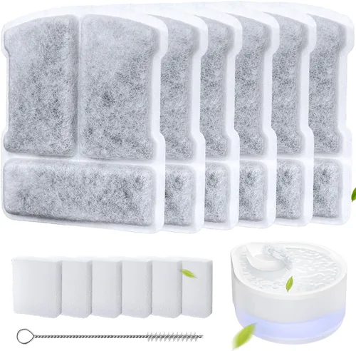 Paquete de 6 filtros para fuente de agua para gatos, compatibles con fuente de agua para gatos de 2.5 L para CH-IWD004